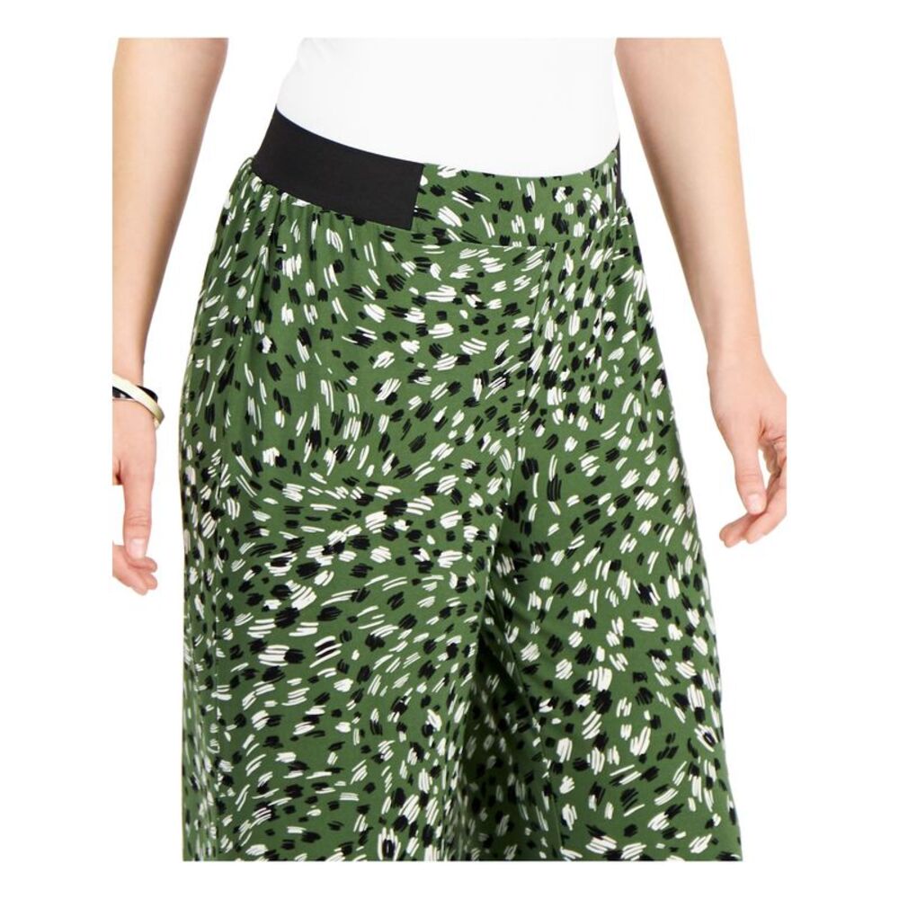 KASPER Womens Green Printed Wear To Work High Waist Pants XS - Picture 3 of 4